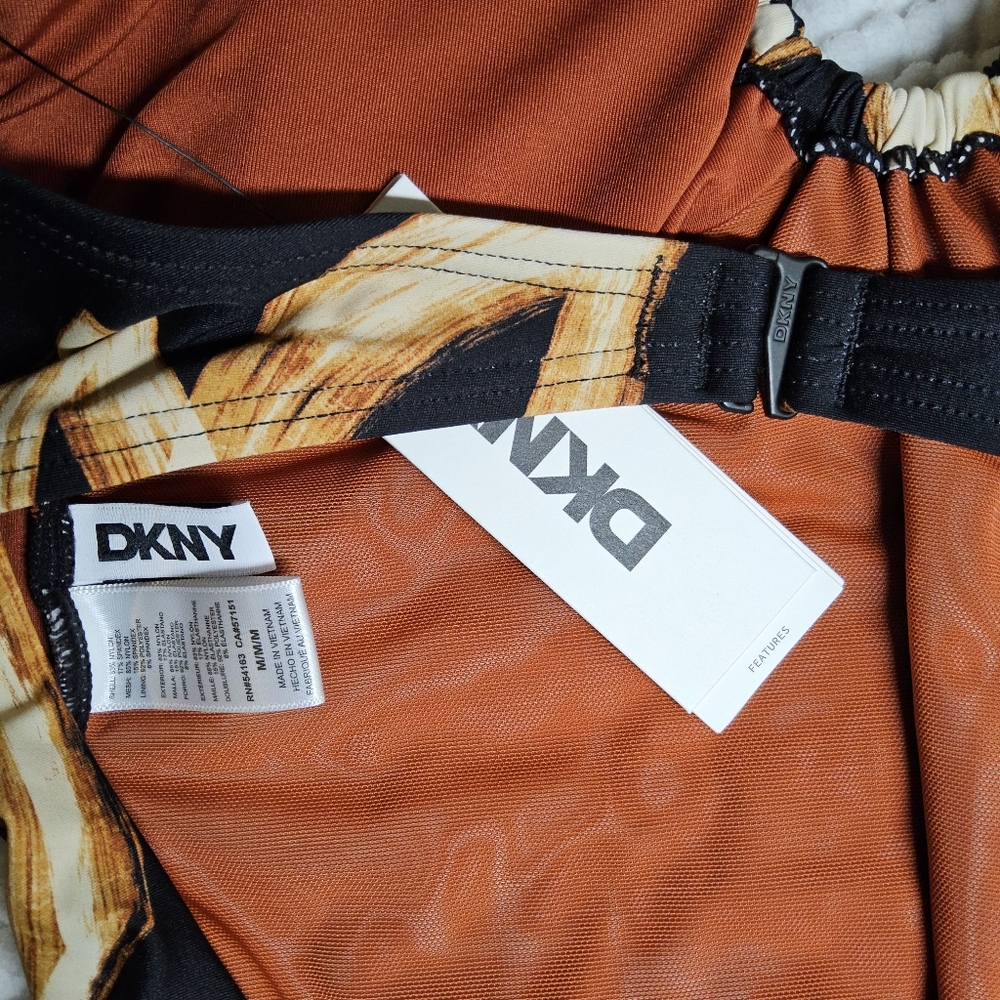 1DKNY Black and Tan size medium Swimsuit - Picture 8 of 9
